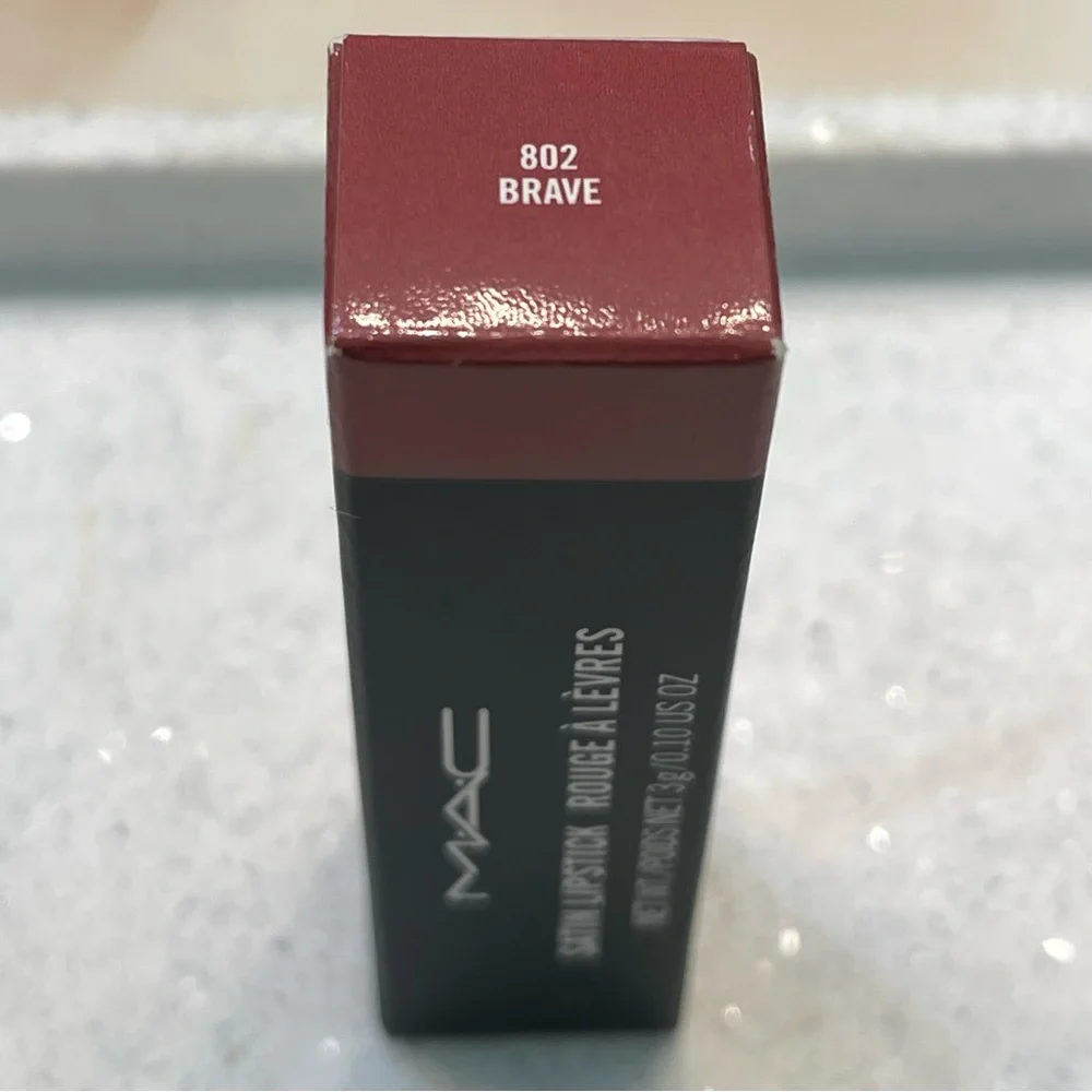 MAC ~ ‘802 BRAVE’ Satin Lipstick ~ Full Size ~ RARE & HTF ~ NIB